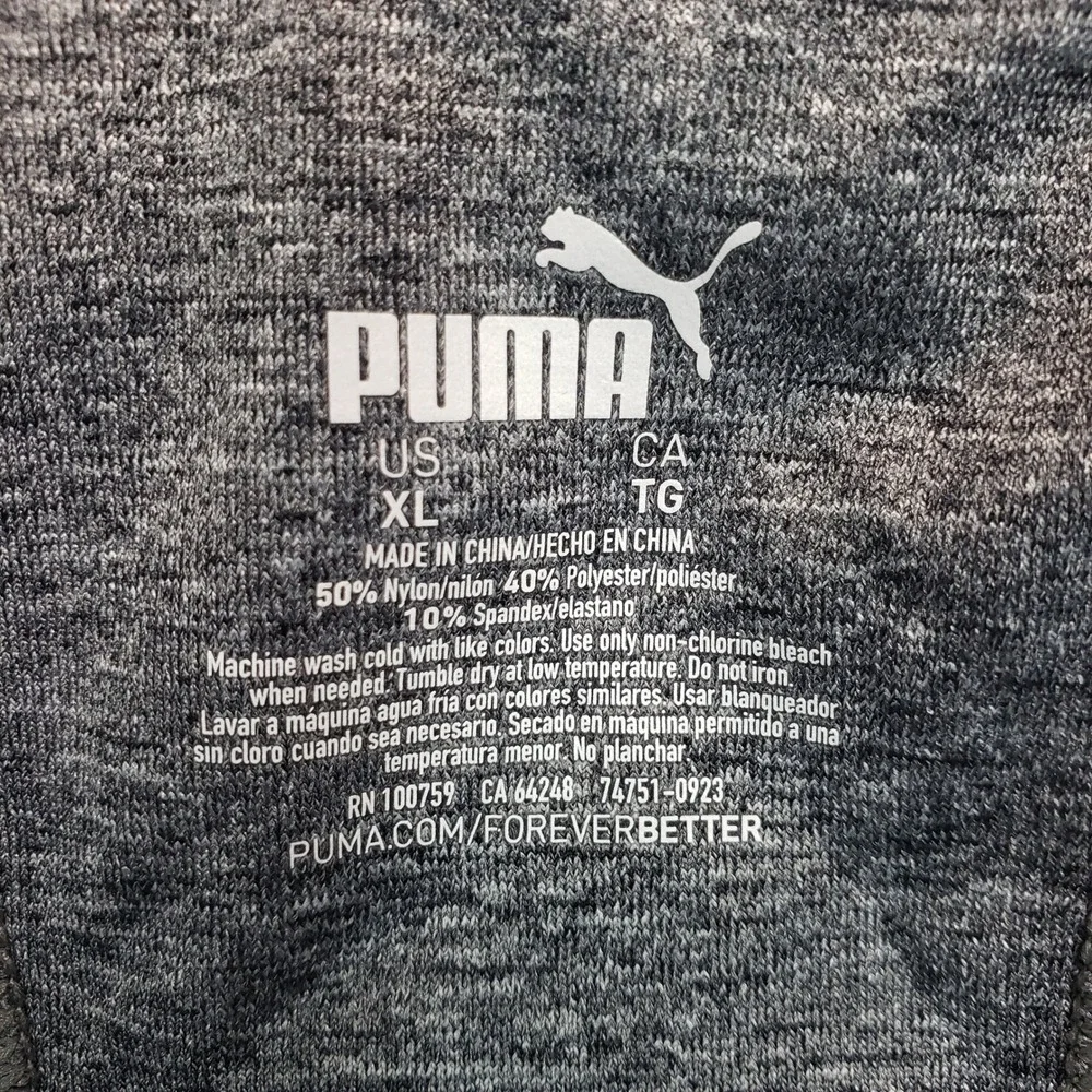 Puma Womens‎ XL Gray Heathered Seamless Racerback Sports Bra Adjustable Straps